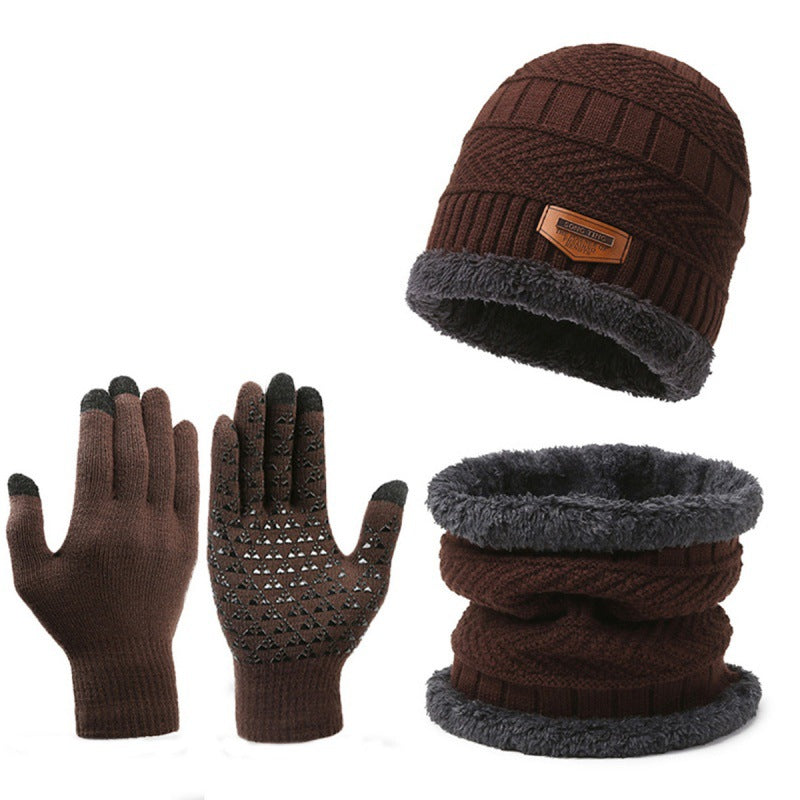 Men's and Women's Unisex Hat Neck Scarf Gloves 3 Piece Set