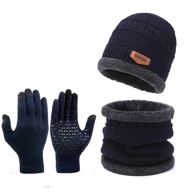 Men's and Women's Unisex Hat Neck Scarf Gloves 3 Piece Set