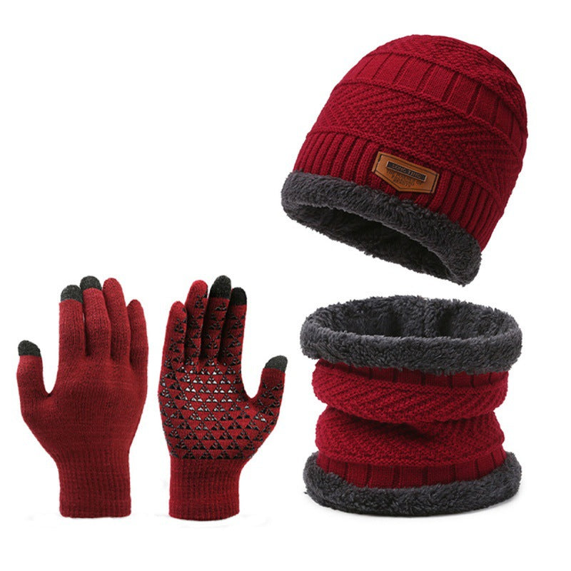 Men's and Women's Unisex Hat Neck Scarf Gloves 3 Piece Set