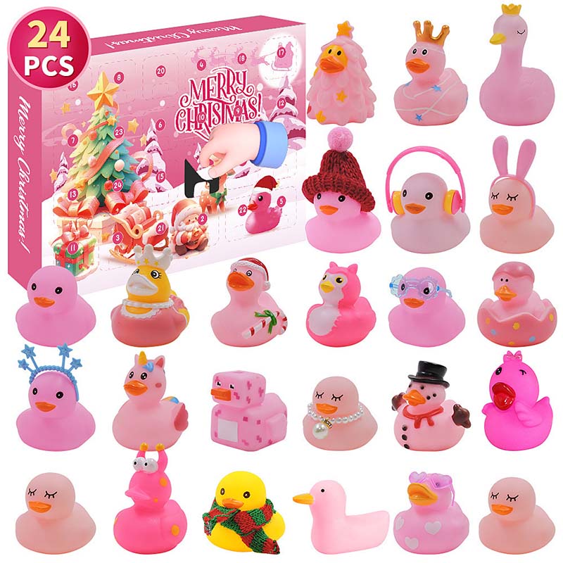 24 Pcs Christmas Rubber Ducks Advent Calendar