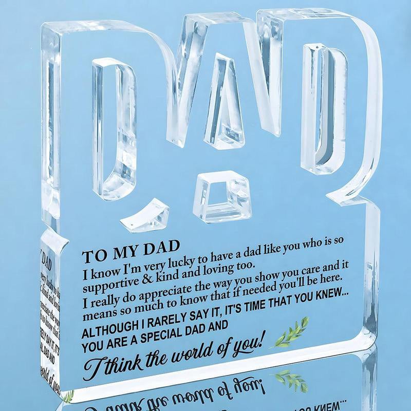 Clear Acrylic Letter Plaque For Dad