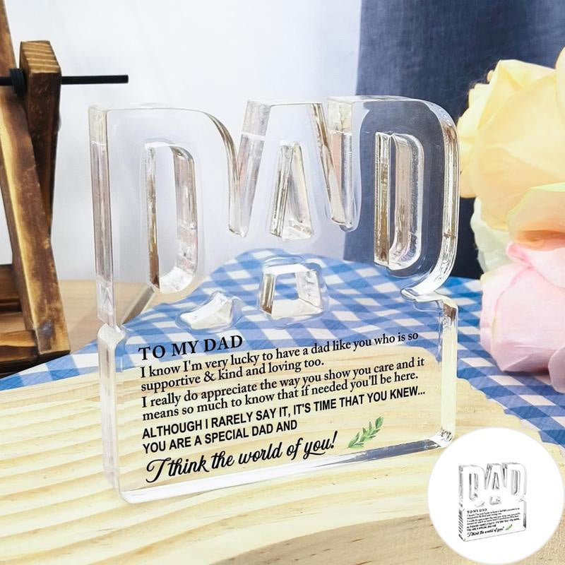 Clear Acrylic Letter Plaque For Dad