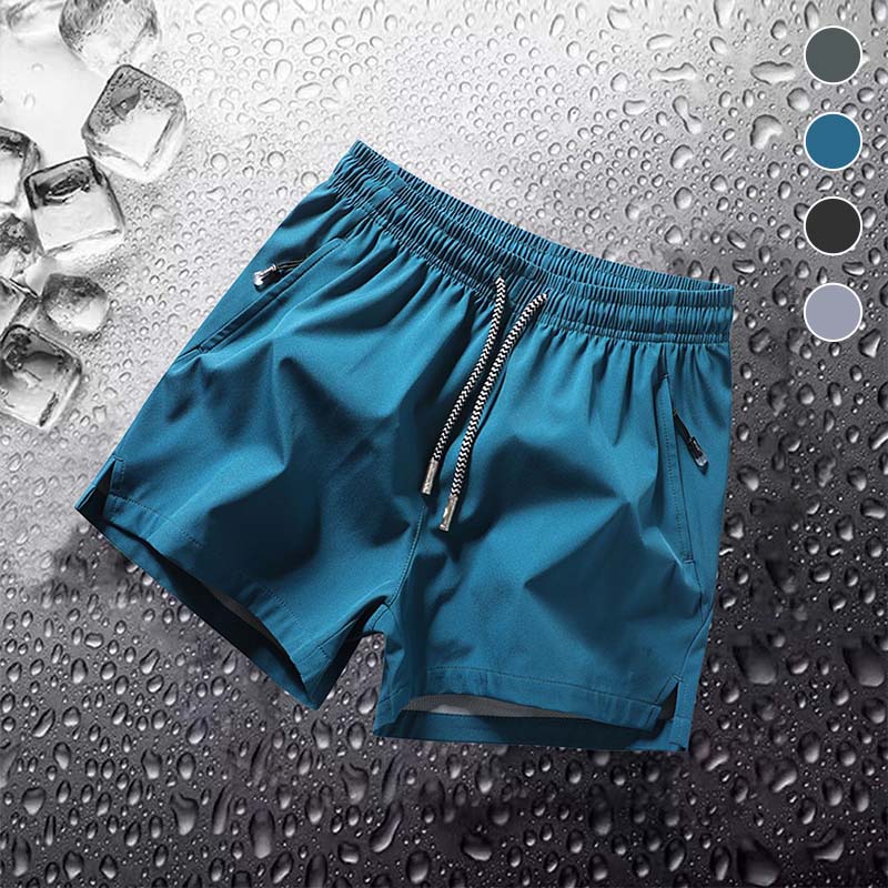 Men's Plain Solid Color Drawstring Pocket Shorts