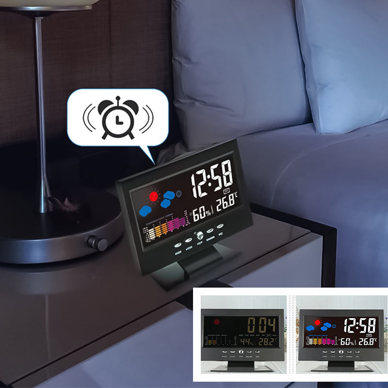 Digital LED Temperature Humidity Monitor Alarm Clock