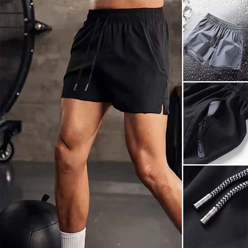 Men's Plain Solid Color Drawstring Pocket Shorts