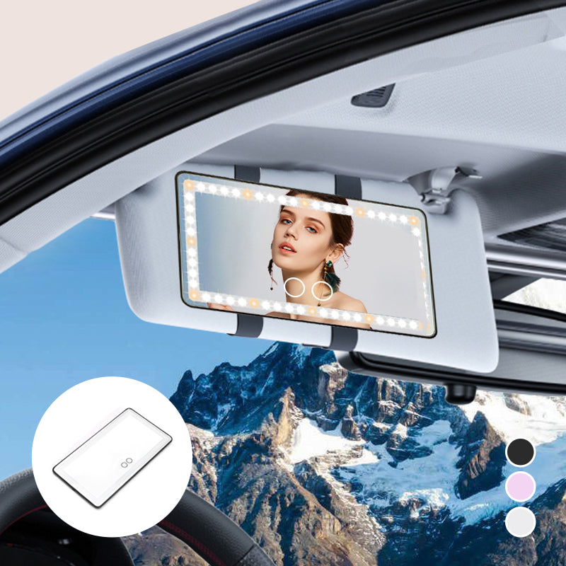 Car Sun Visor Makeup Mirror with LED Lights