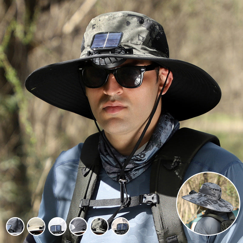 Solar & USB Charging Fan Outdoor Fishing Hat