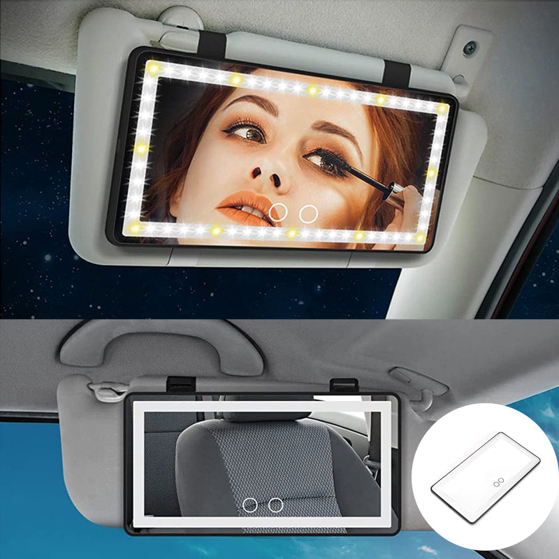 Car Sun Visor Makeup Mirror with LED Lights