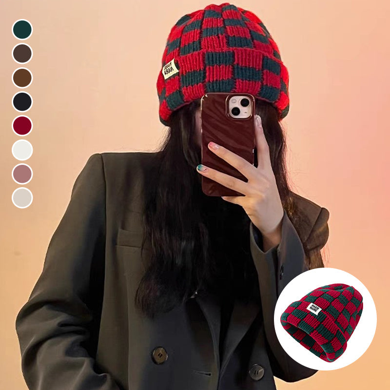 Trendy Checkerboard Beanie for Men & Women