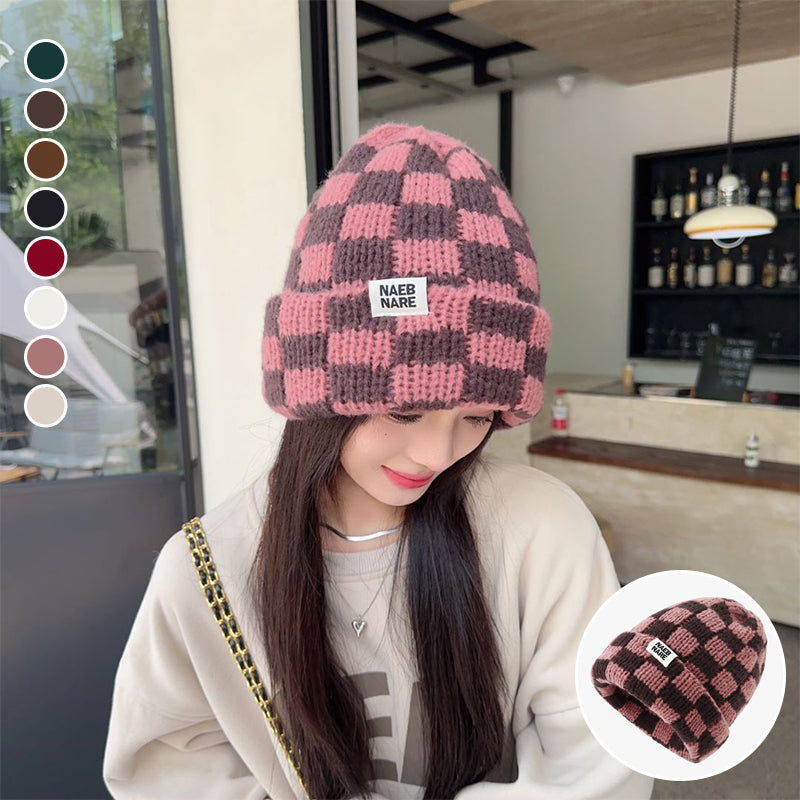 Trendy Checkerboard Beanie for Men & Women