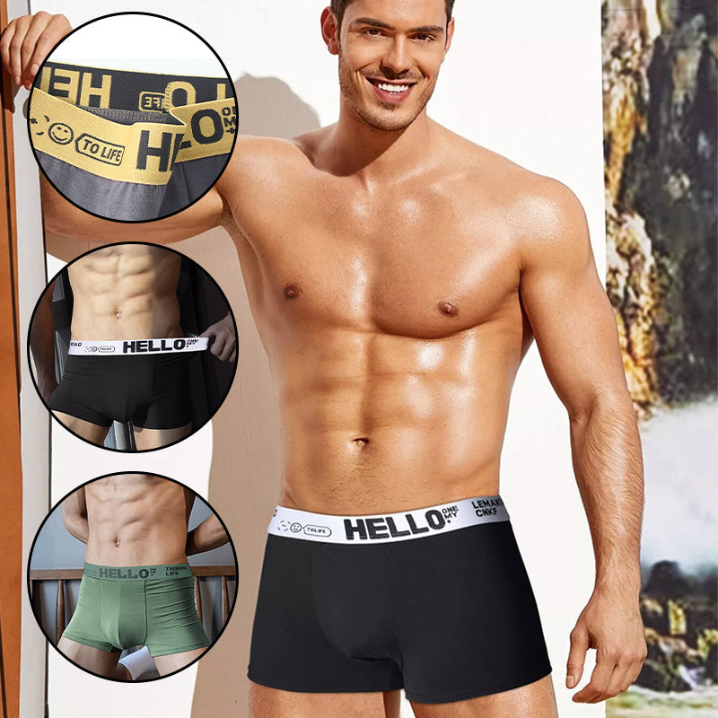 Men's Letter Tape Waist Boxer Brief