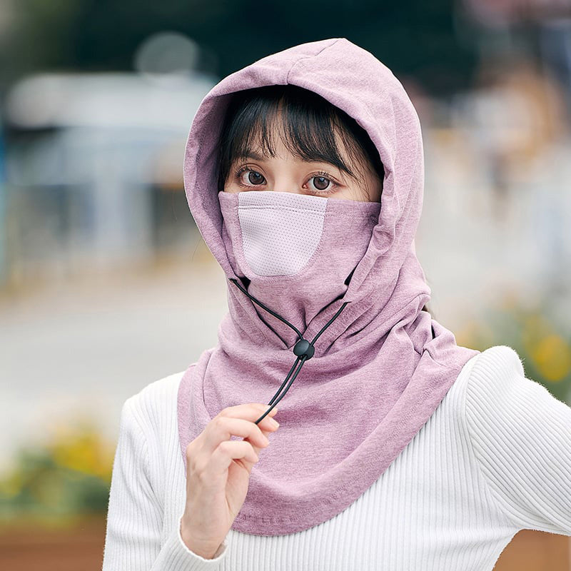 Hooded Face Mask with Neck Warmer for Cycling