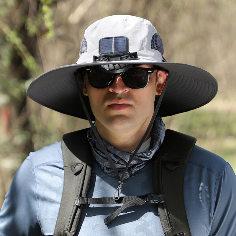 Solar & USB Charging Fan Outdoor Fishing Hat