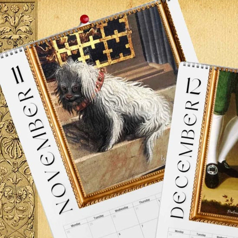 2024 Renaissance Painting Ugly Dogs Monthly Calendar