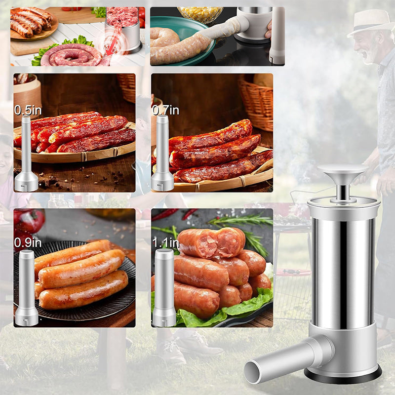 Sausage Stuffer with 4 Different Sizes Stuffing Tubes