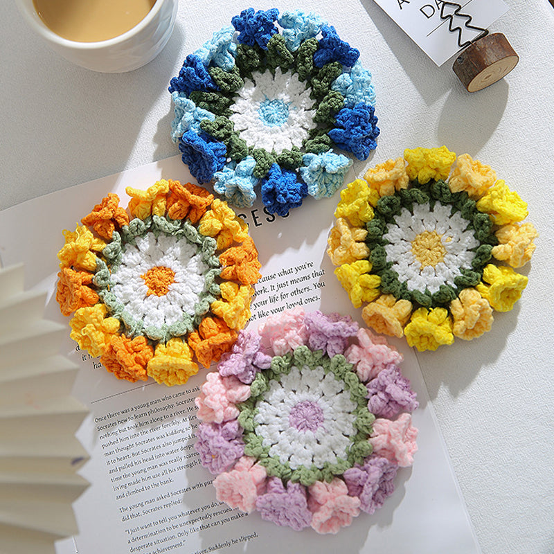 Hand Knit Crochet Suzuran Flower Coaster