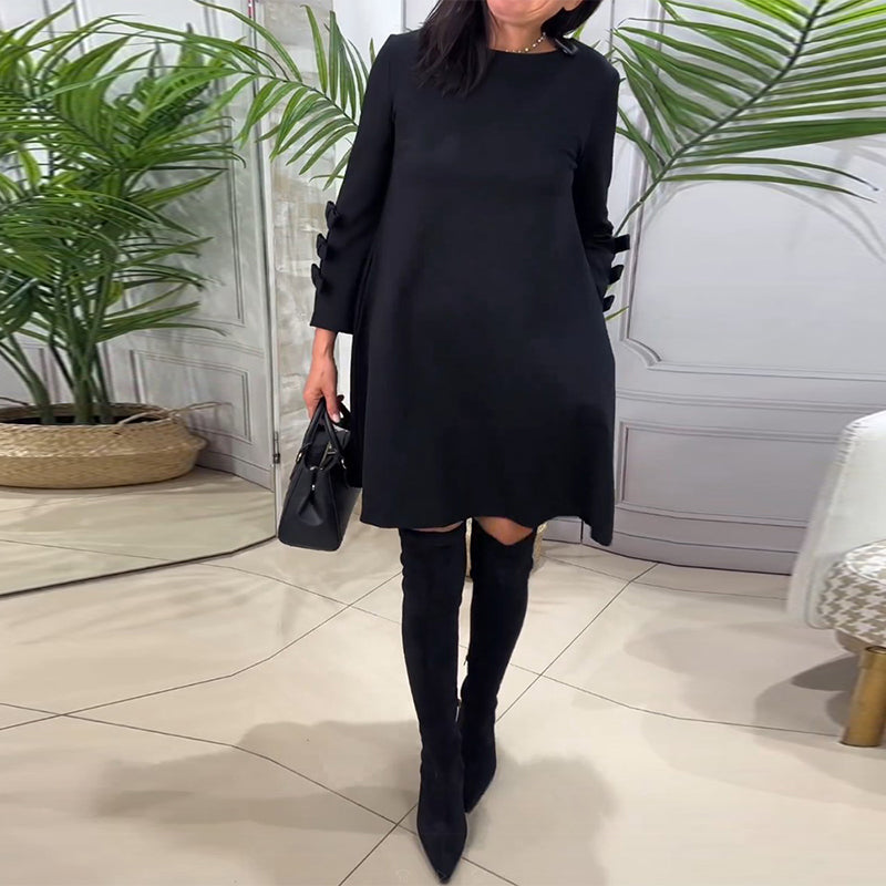 Knee-Length Dress With Long Sleeves
