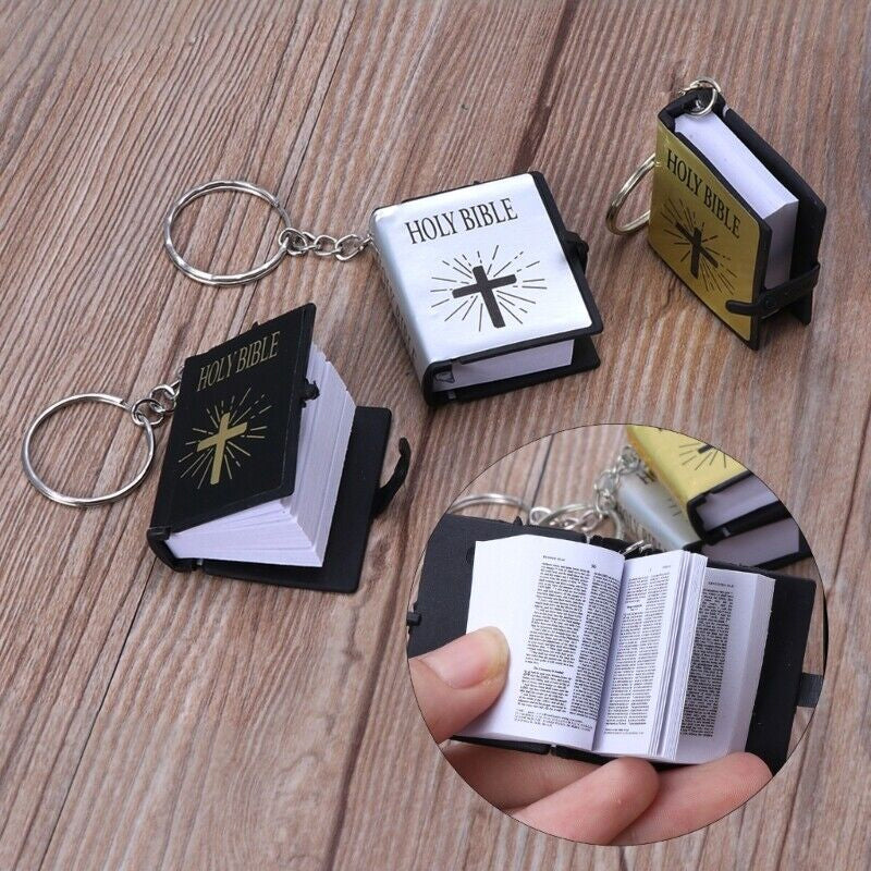 Mini Bible Cross Keychain