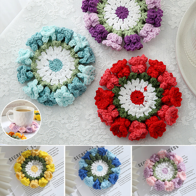 Hand Knit Crochet Suzuran Flower Coaster